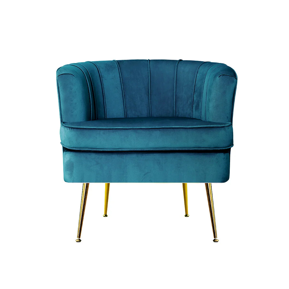 Armchair Velvet Blue Norvia - Image 3