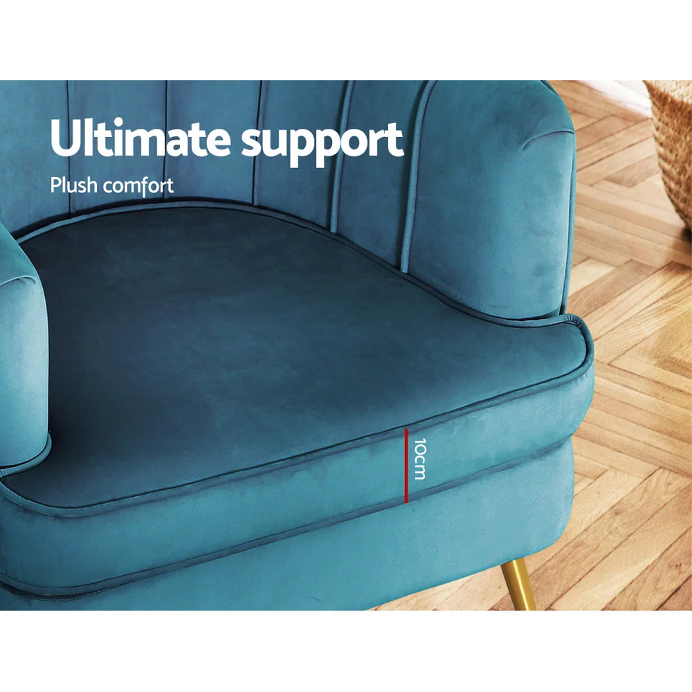 Armchair Velvet Blue Norvia - Image 5