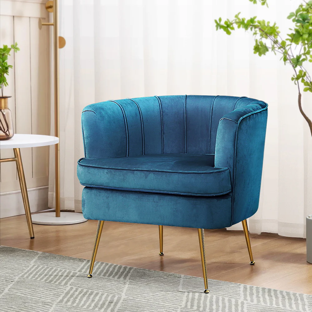 Armchair Velvet Blue Norvia - Image 7