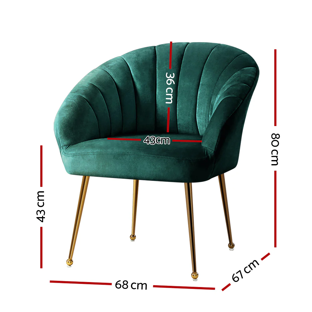 Armchair Velvet Green Eloise - Image 2
