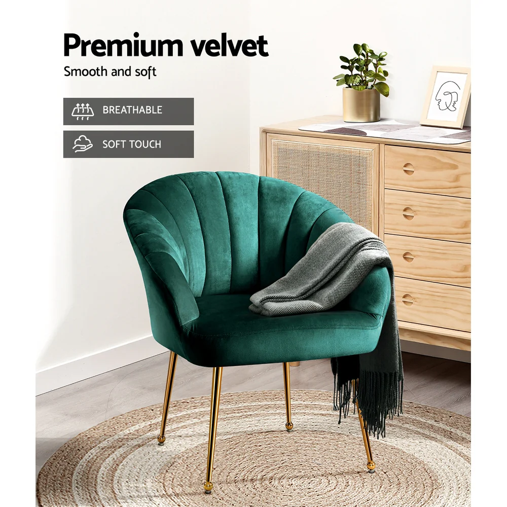 Armchair Velvet Green Eloise - Image 4