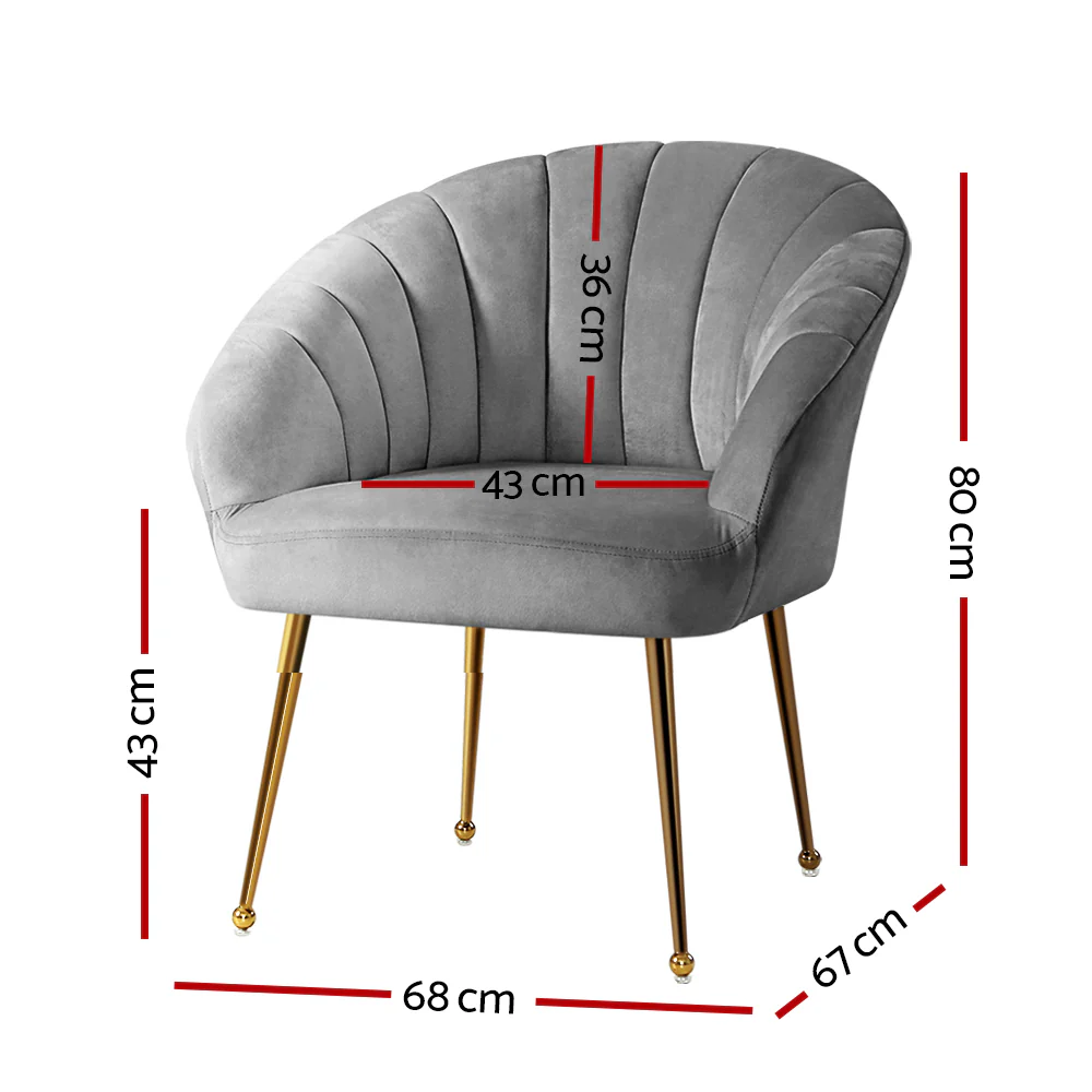 Armchair Velvet Grey Eloise - Image 2