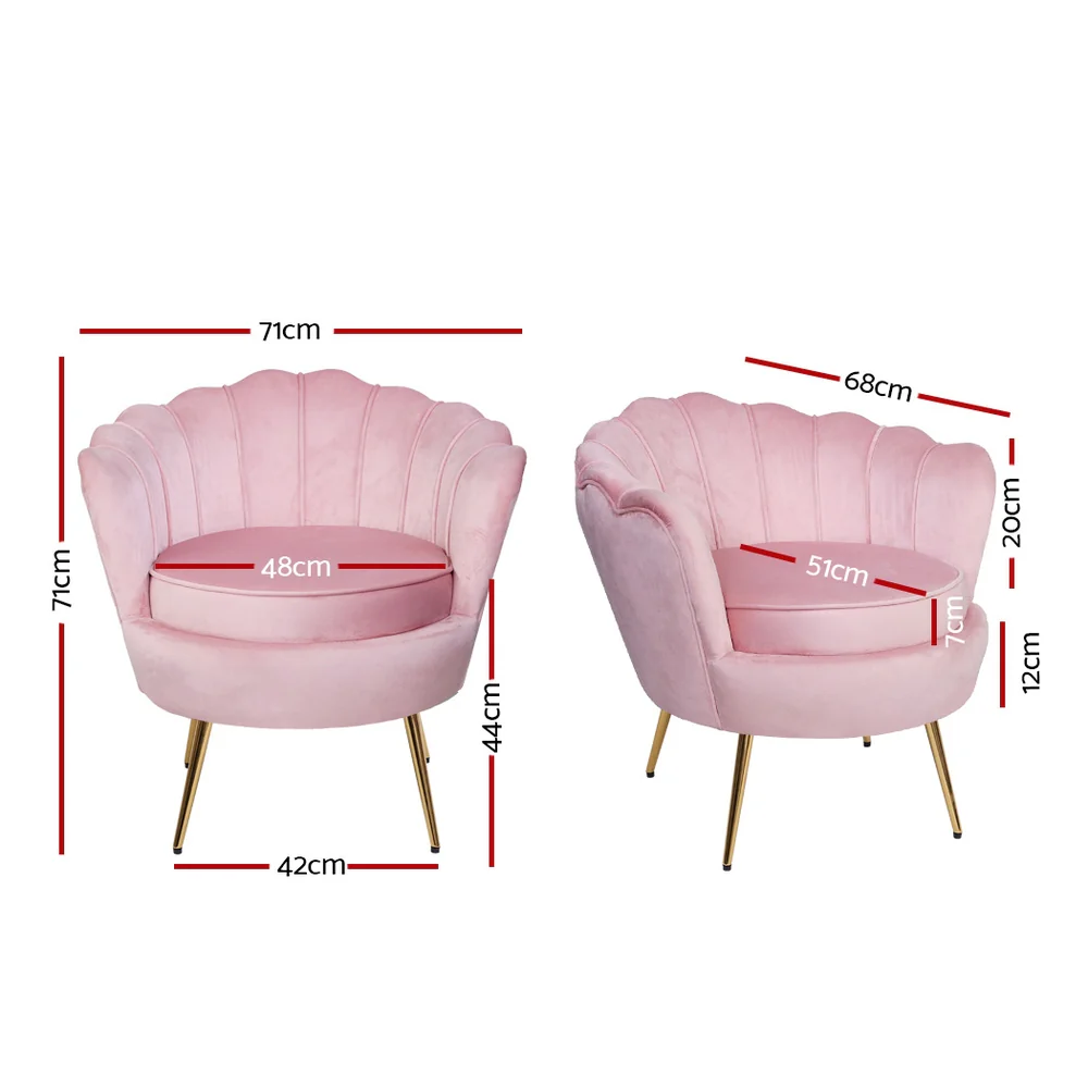 Armchair Velvet Pink Callista - Image 2