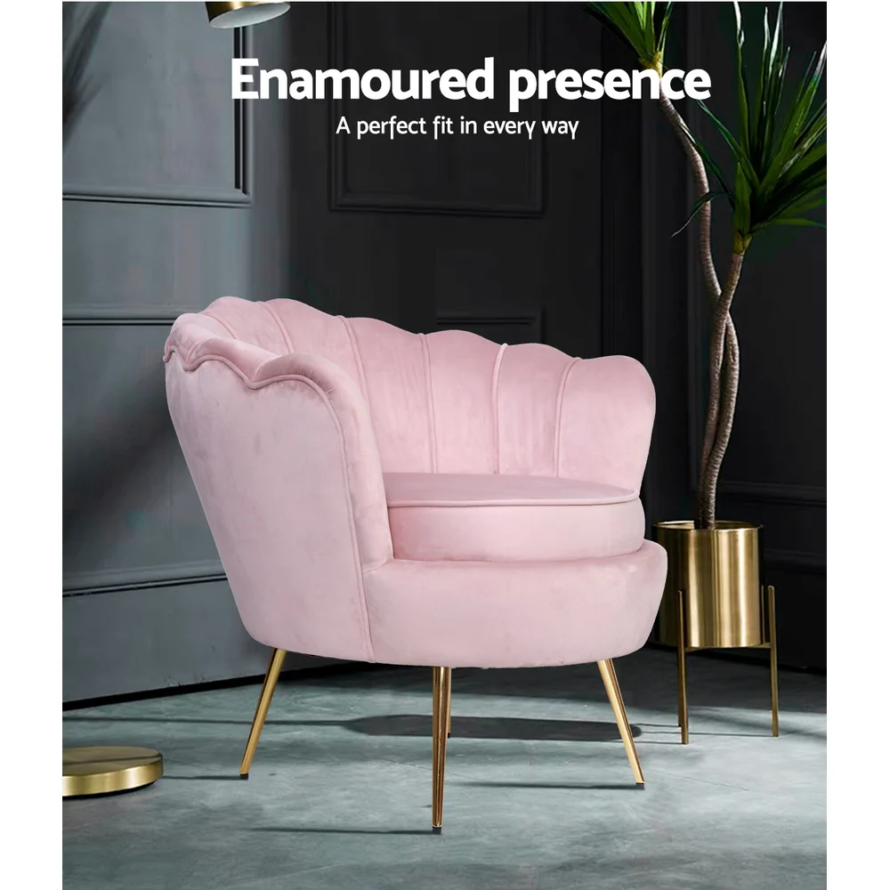 Armchair Velvet Pink Callista - Image 3