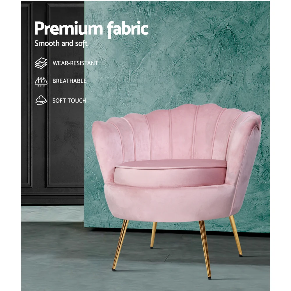 Armchair Velvet Pink Callista - Image 4