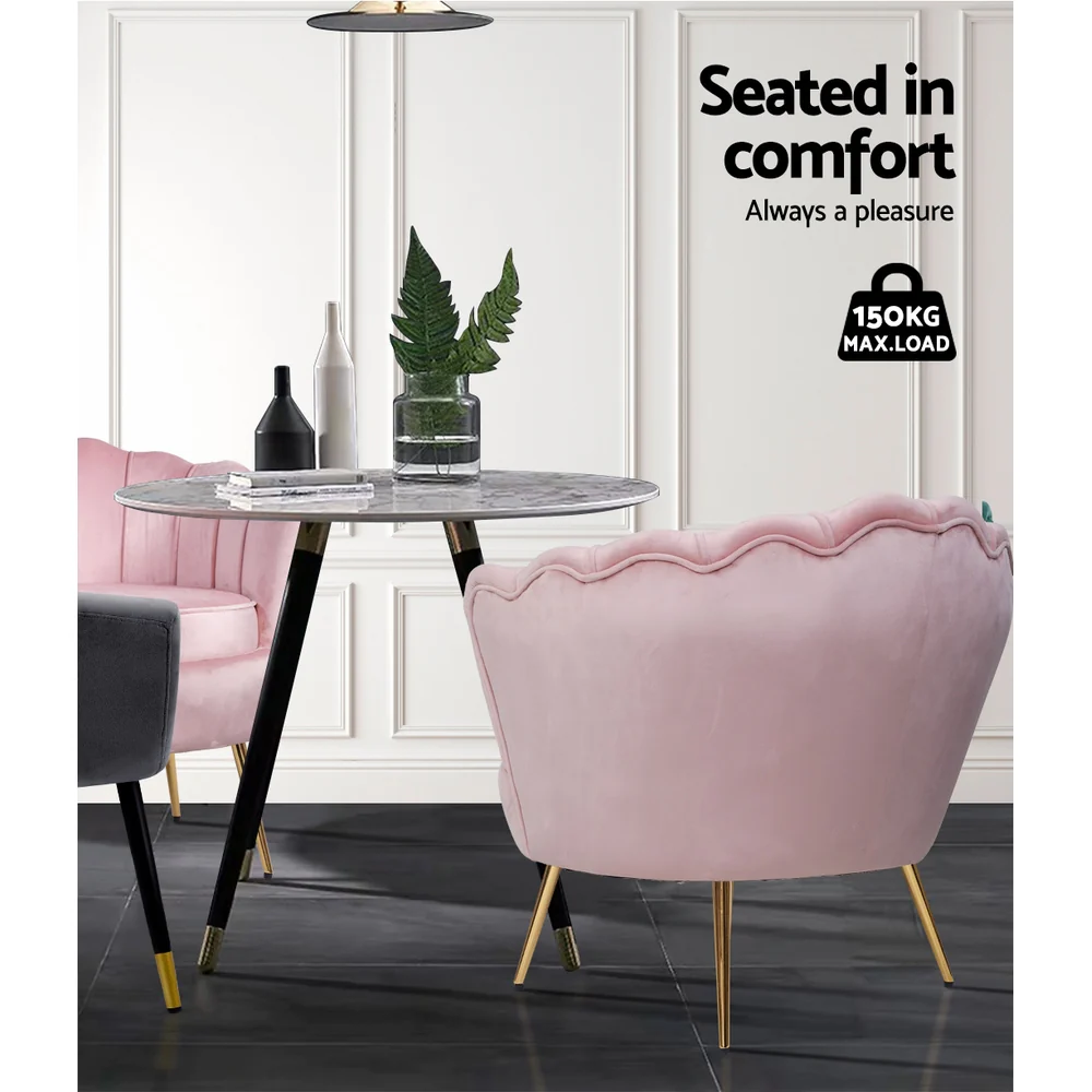 Armchair Velvet Pink Callista - Image 5