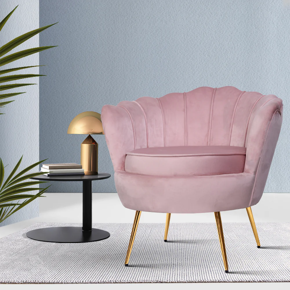 Armchair Velvet Pink Callista - Image 7