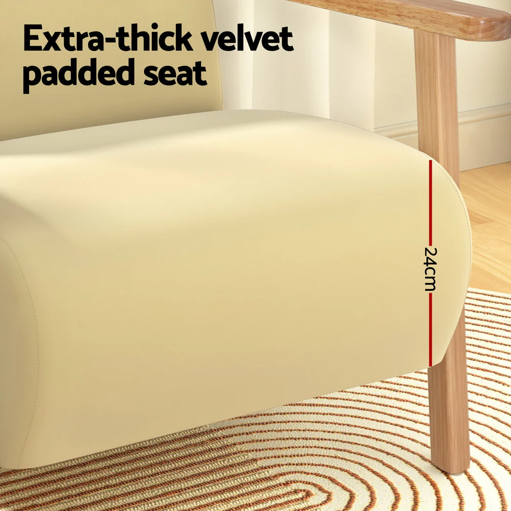 Armchair Velvet Yellow Olie - Image 5