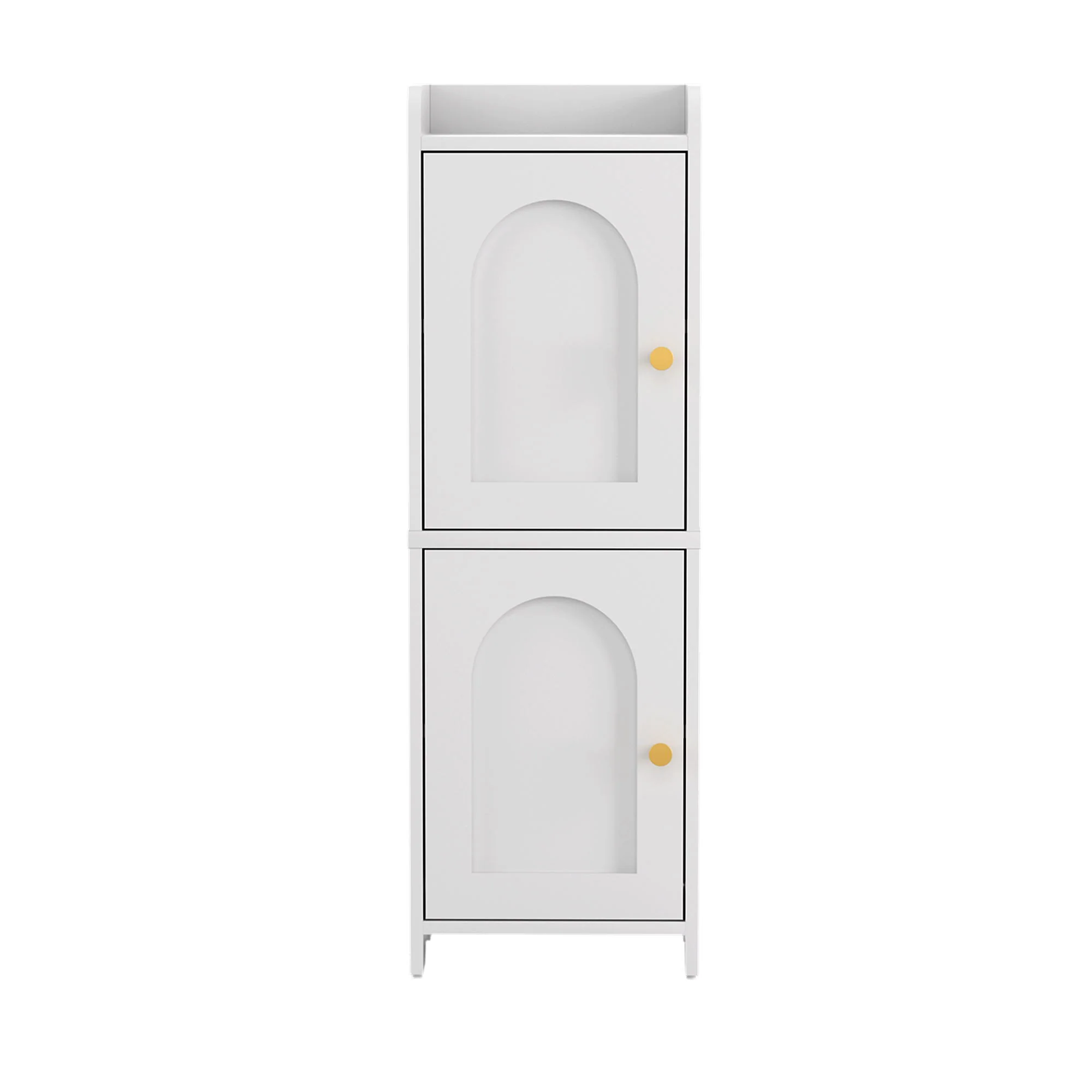 Bathroom Storage Cabinet 2-Tier Slim Toilet Organizer Adjustable White - Image 4