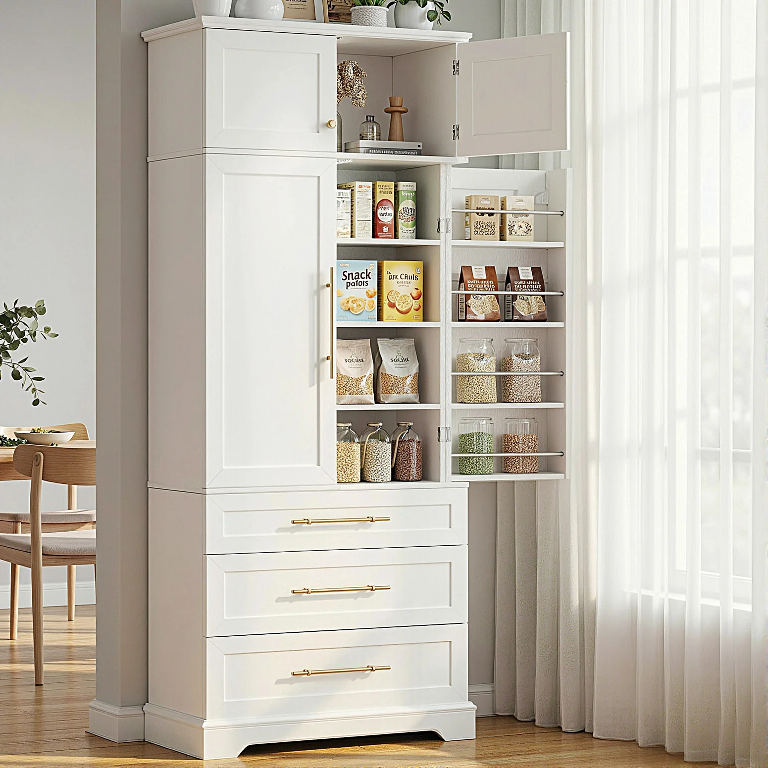 Buffet Sideboard Cabinet Pantry Kitchen Storage Cupboard Drawers Doors - Image 10