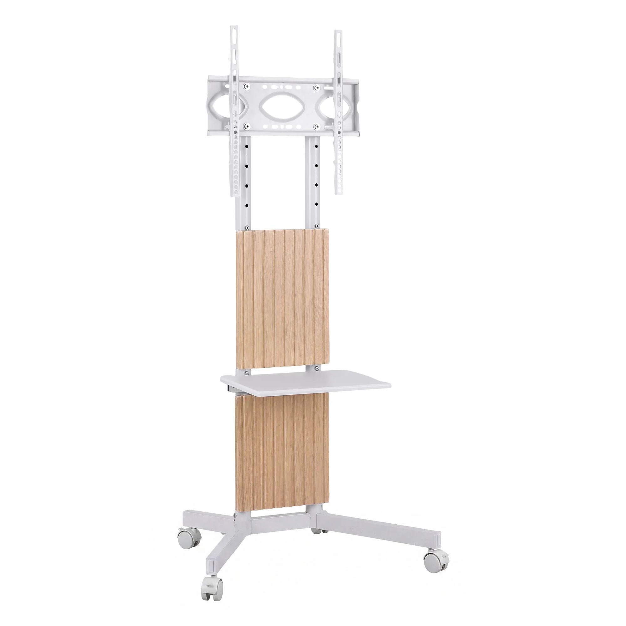 Mobile TV Floor Stand for 32-65" Mount Bracket Universal Adjustable Height with Wheels - Image 2