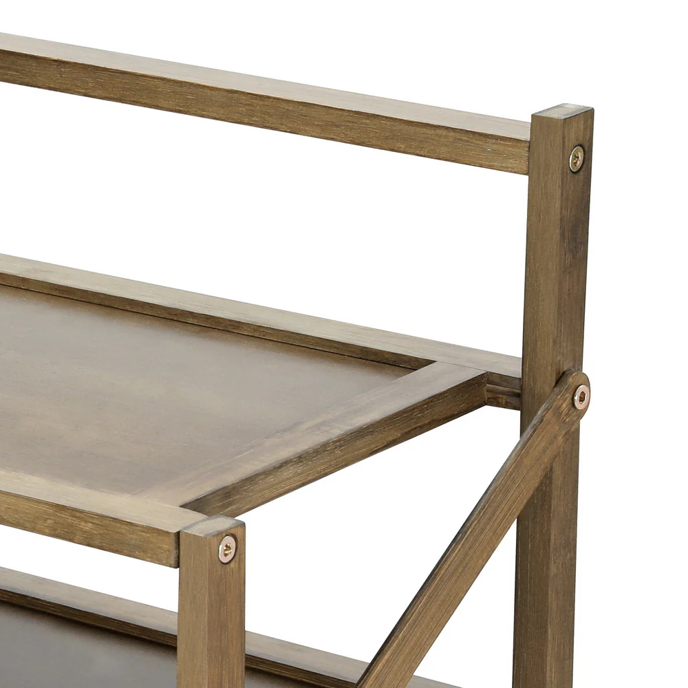 Bamboo 6-Tier Foldable Shoe Rack – Oak Finish - Image 5