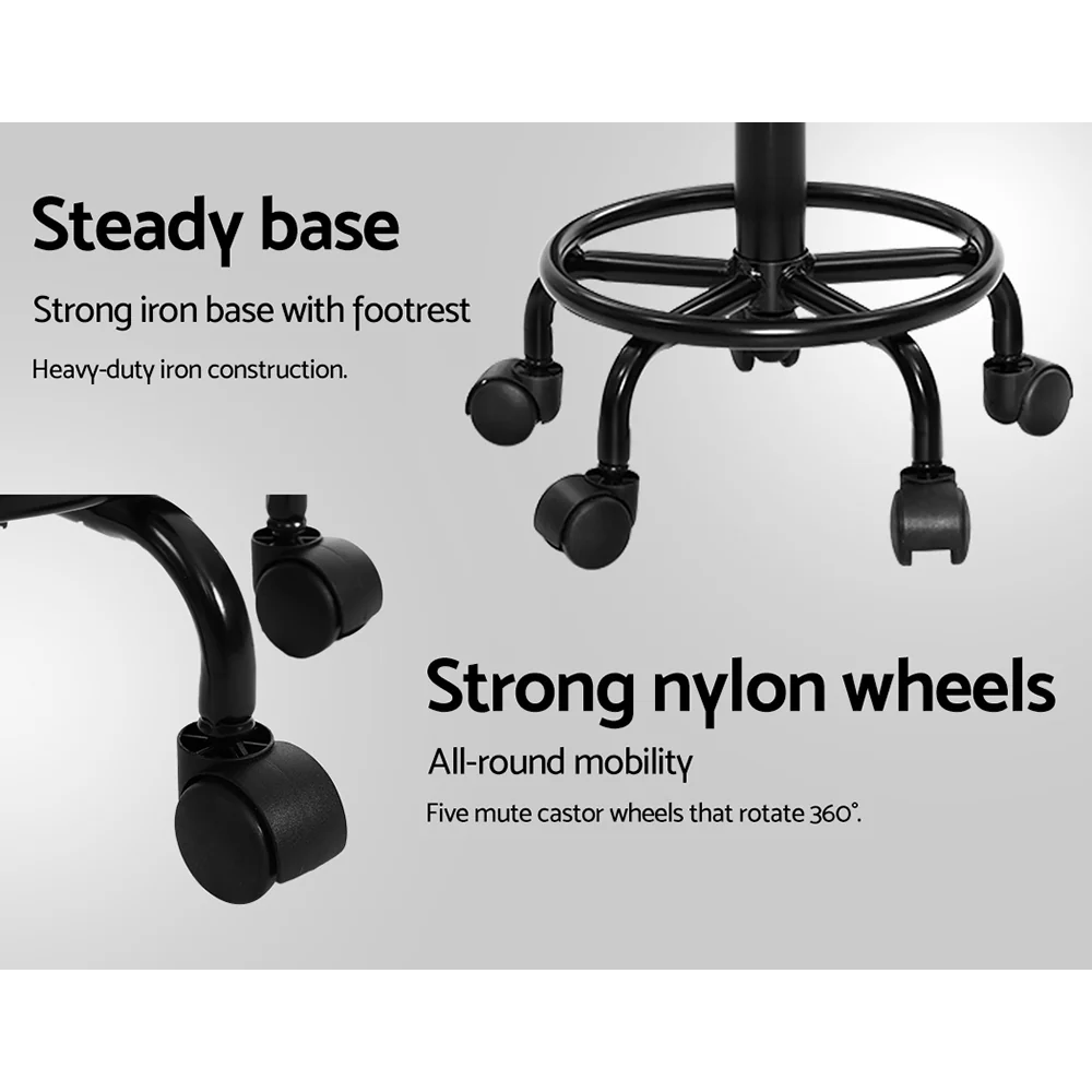 Set of 2 Saddle Salon Stool Swivel Barber Chairs Bar Stools Hydraulic Lift PU - Image 11