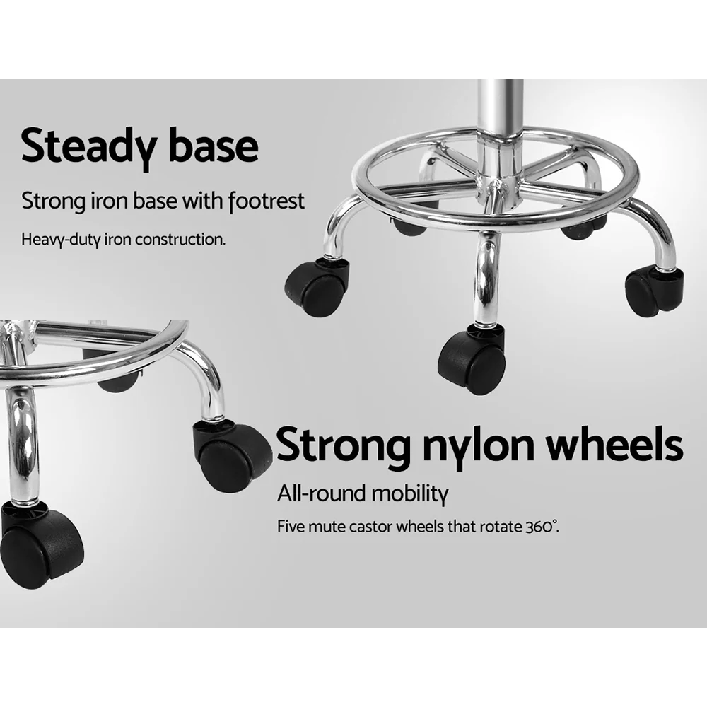 Set of 2 Saddle Salon Stool Swivel Barber Hair Dress Chair Hydraulic Lift Black - Image 11