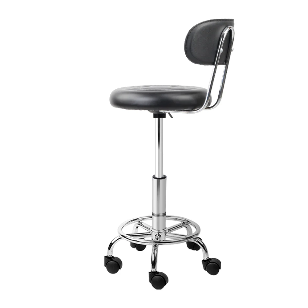 Set of 2 Salon Stools Backrest Chair Barber Hairdressing Gas Lift Adjustable - Image 3