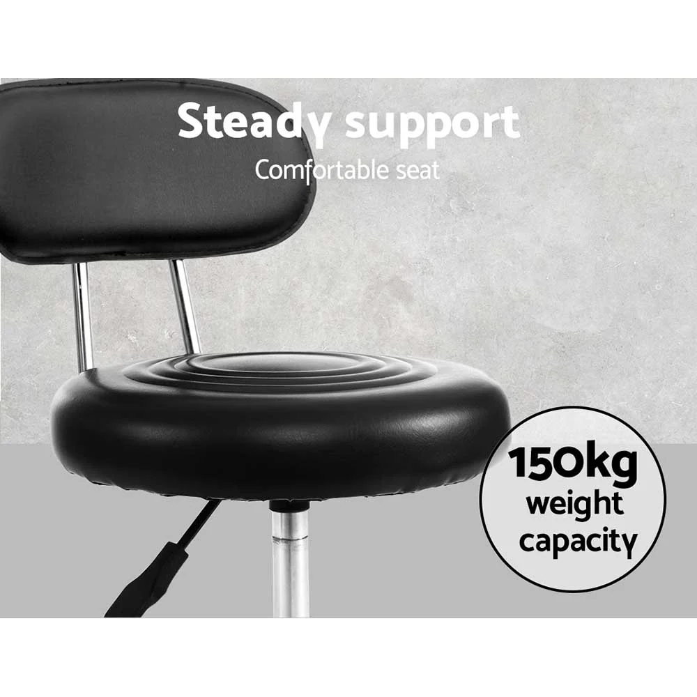 Set of 2 Salon Stools Backrest Chair Barber Hairdressing Gas Lift Adjustable - Image 5