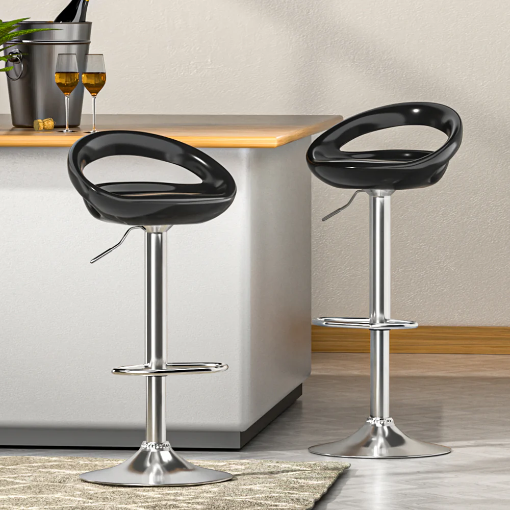 Bar Stools Kitchen Stool Dining Counter Chairs Gas Lift Swivel x2 - Image 5