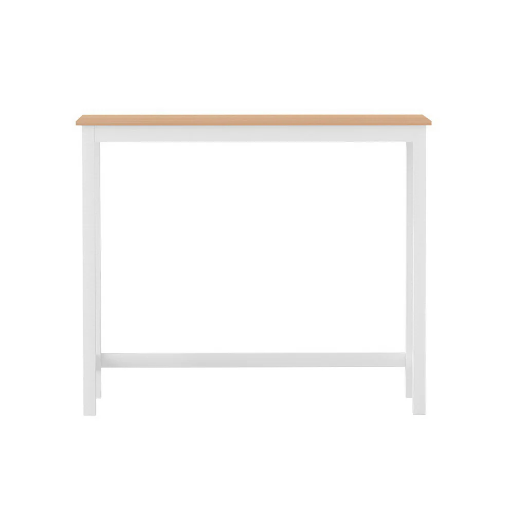 Bar Table Ari Dining Desk High Solid Wood Kitchen Shelf Wooden White Cafe - Image 3