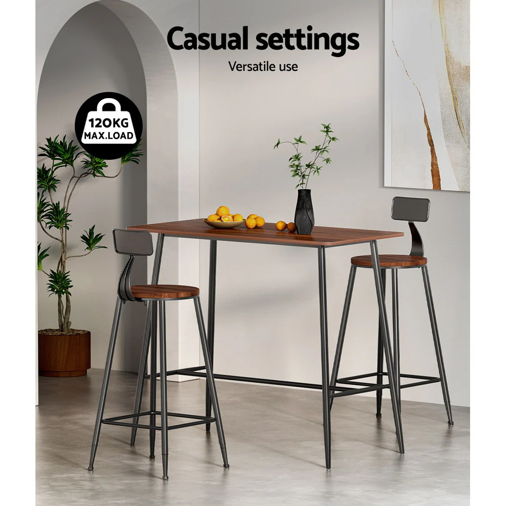 Bar Table Industrial Dining Desk High Wood Kitchen Shelf Wooden Cafe Pub - Image 4