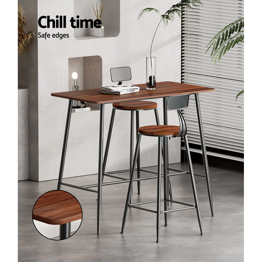 Bar Table Industrial Dining Desk High Wood Kitchen Shelf Wooden Cafe Pub - Image 5