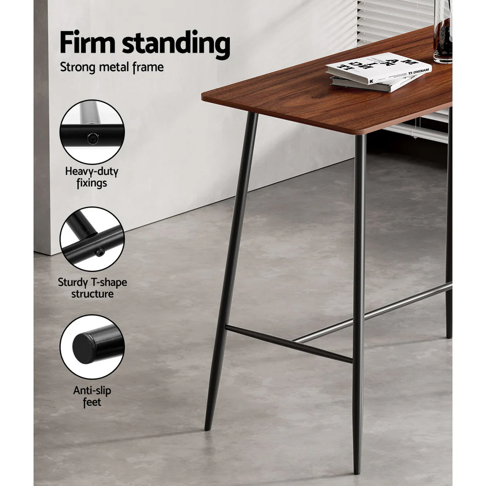 Bar Table Industrial Dining Desk High Wood Kitchen Shelf Wooden Cafe Pub - Image 7