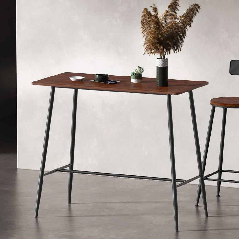 Bar Table Industrial Dining Desk High Wood Kitchen Shelf Wooden Cafe Pub - Image 8