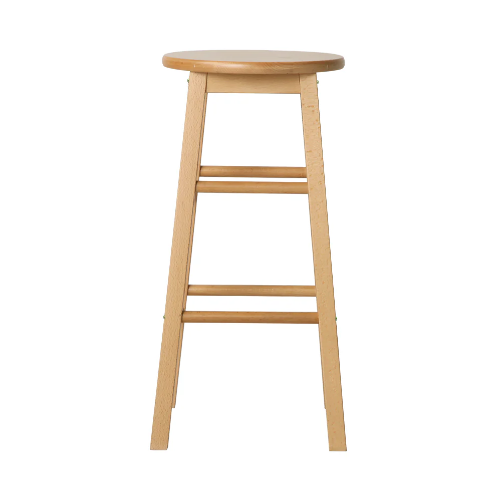Set of 2 Callan Solid Wood Bar Stools - Natural - Image 3