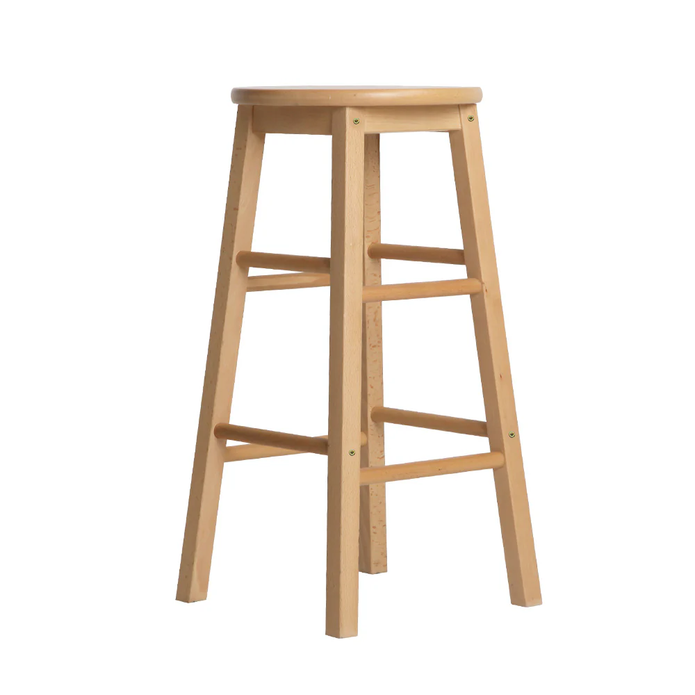 Set of 2 Callan Solid Wood Bar Stools - Natural - Image 4