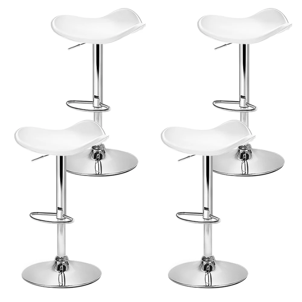 Set of 4 Swivel Bar Stools - White - Image 3