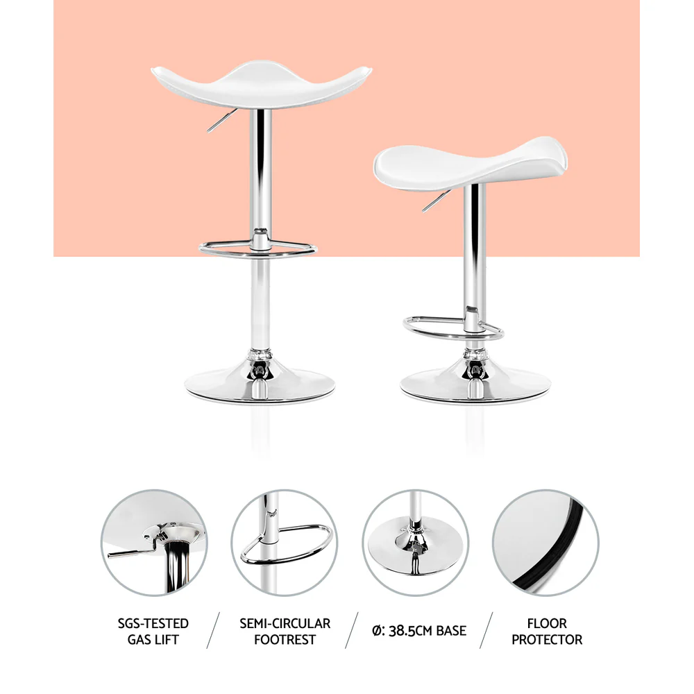 Set of 4 Swivel Bar Stools - White - Image 4