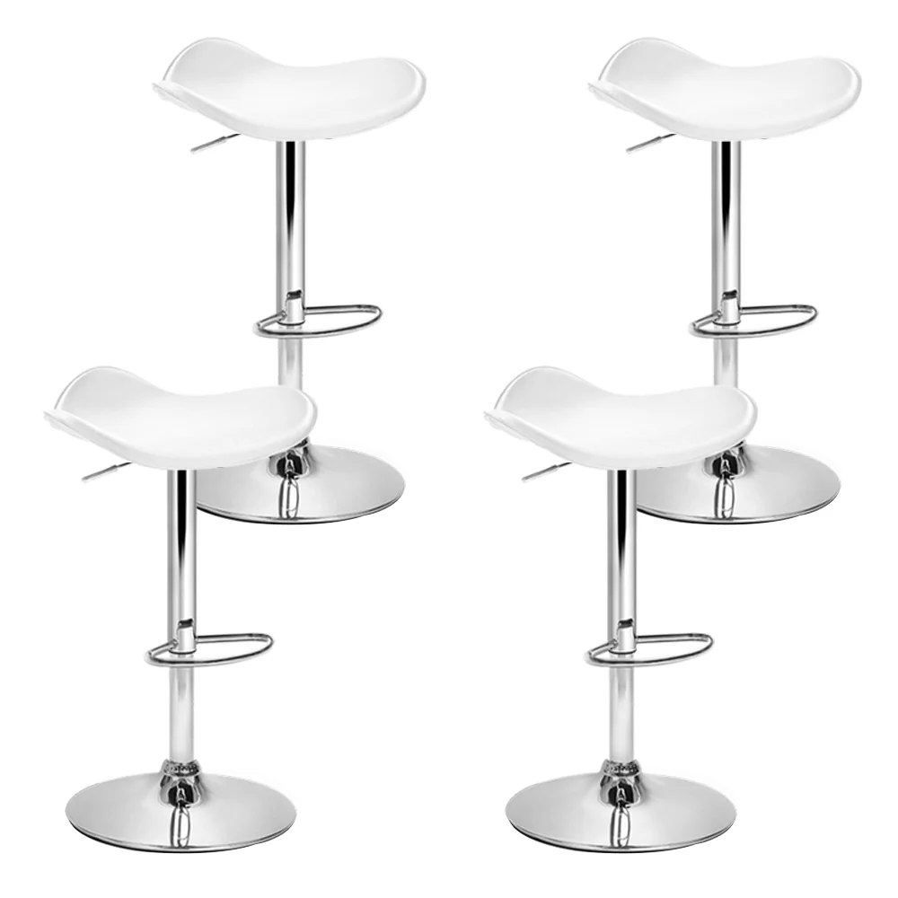 Set of 4 Swivel Bar Stools - White - Image 7