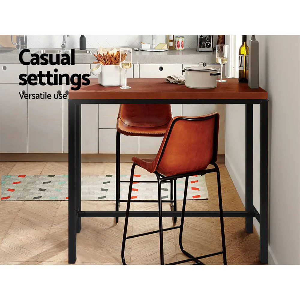 Vintage Bar Table ALEX Retro Pine Wood Metal Frame - Image 3