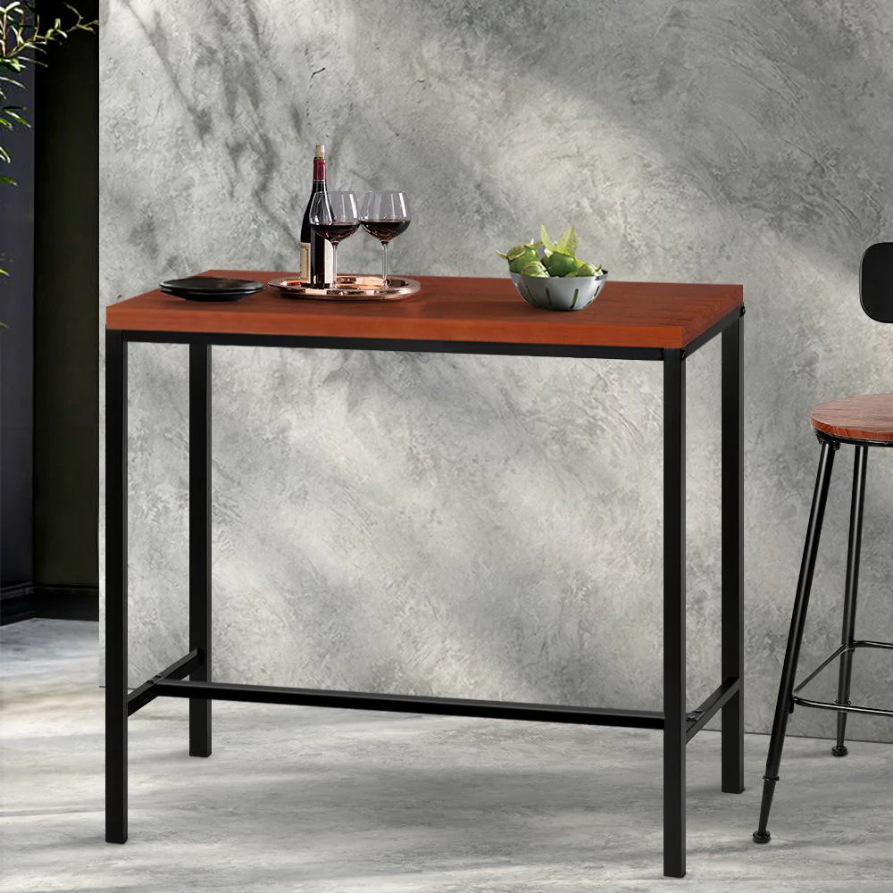 Vintage Bar Table ALEX Retro Pine Wood Metal Frame - Image 8