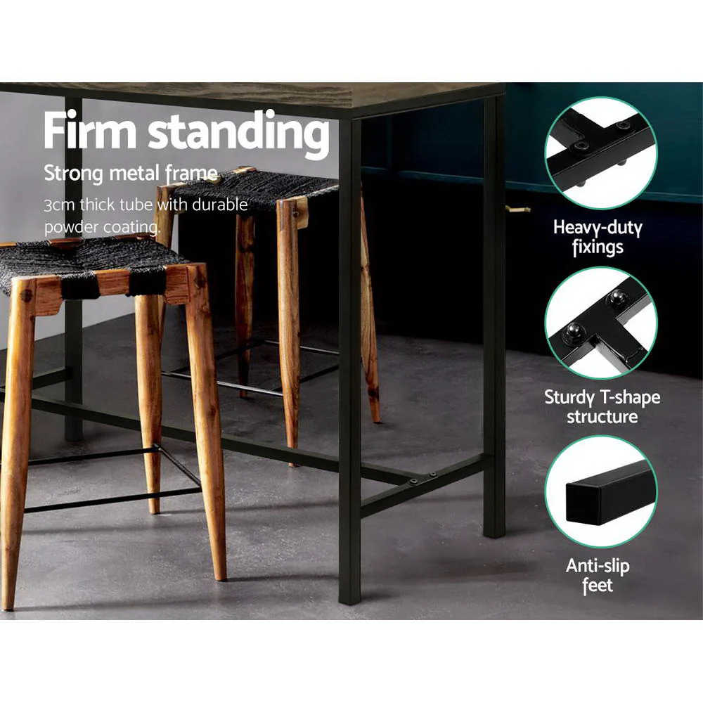 Vintage Industrial High Bar Table for Stool Kitchen Cafe Desk Dark Brown - Image 6