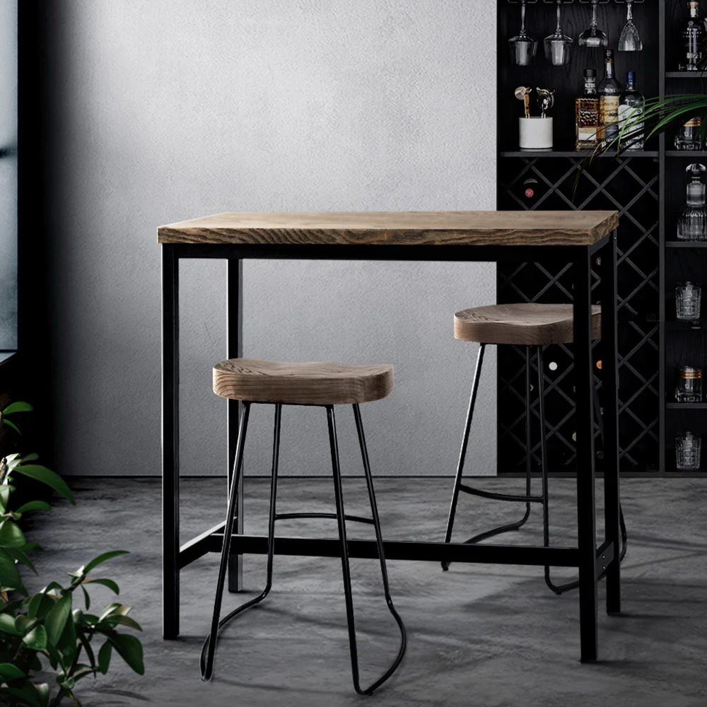 Vintage Industrial High Bar Table for Stool Kitchen Cafe Desk Dark Brown - Image 7