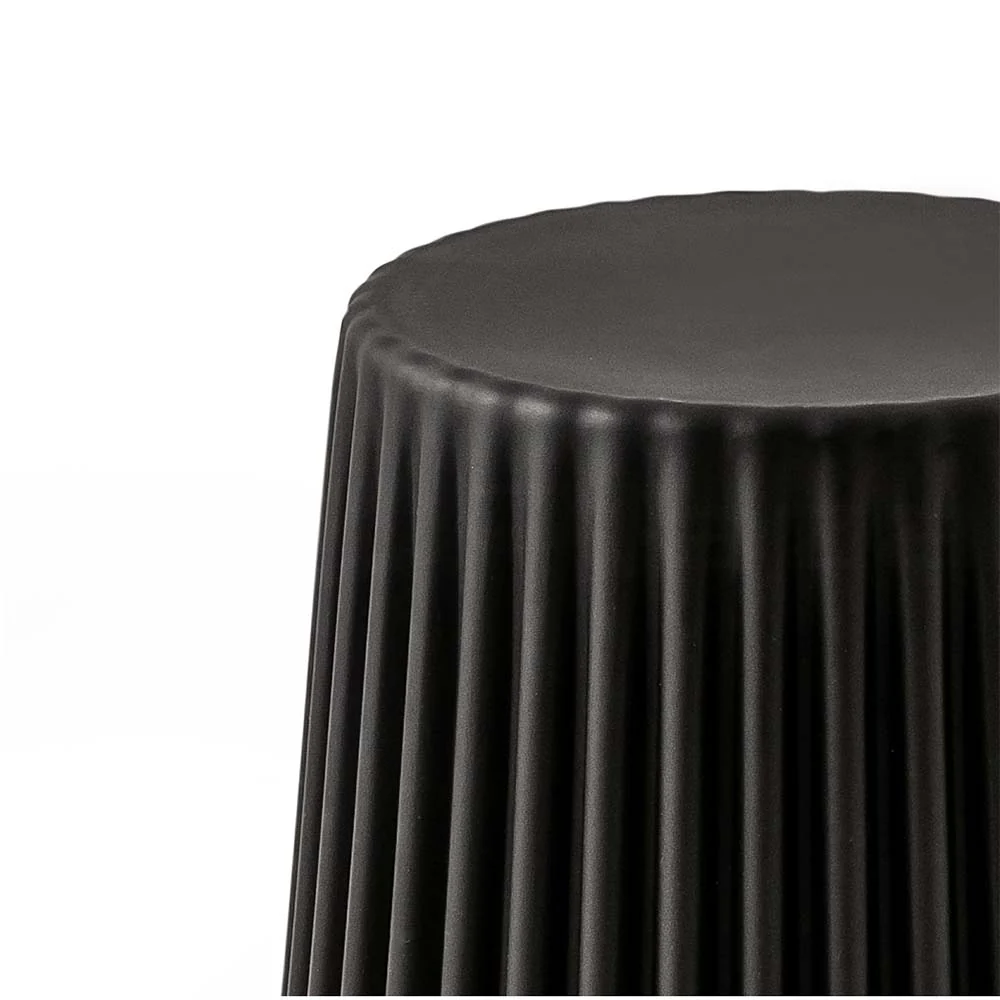 Set of 2 Cupcake Stool Plastic Stacking Bar Stools Dining Chairs Kitchen Black - Image 4