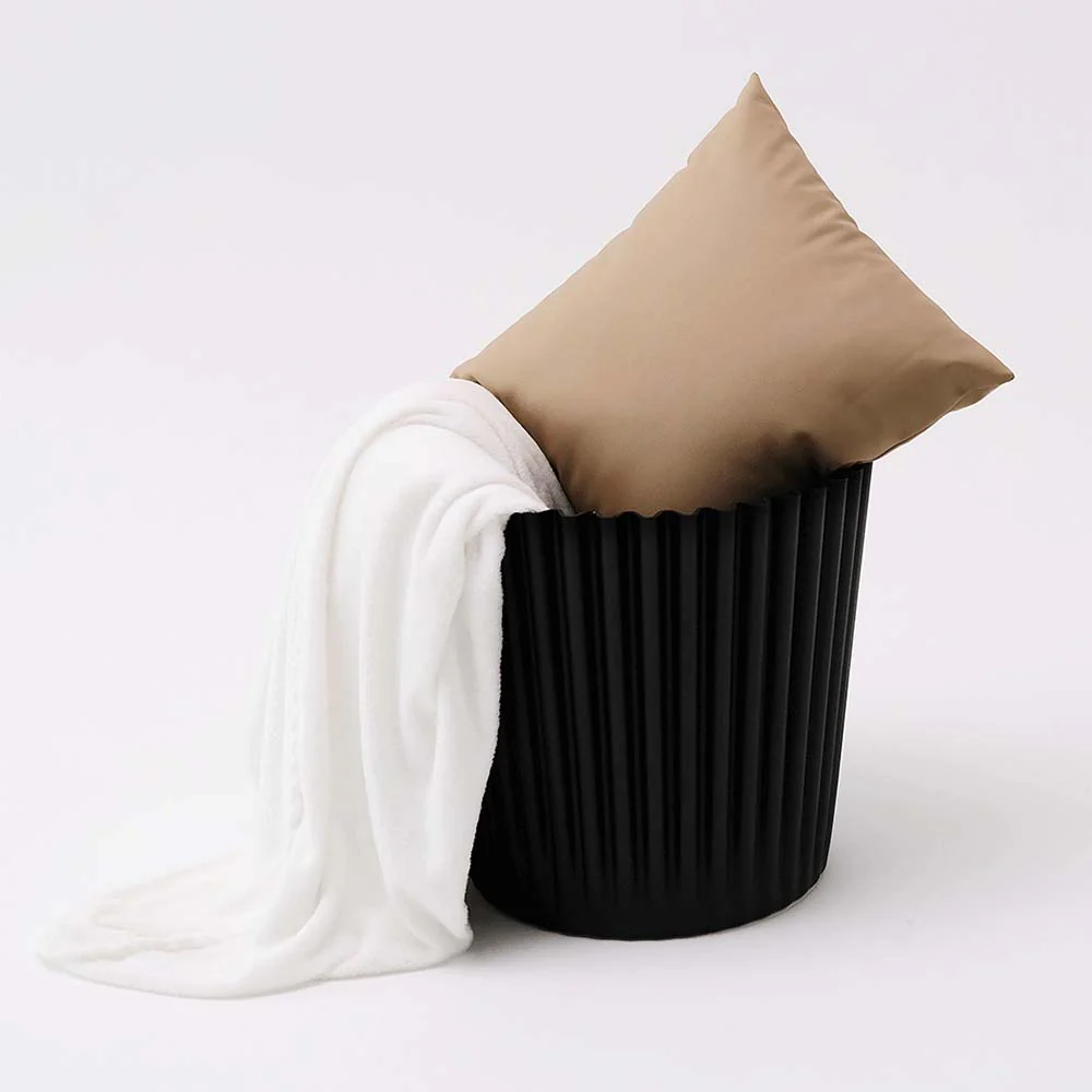 Set of 2 Cupcake Stool Plastic Stacking Bar Stools Dining Chairs Kitchen Black - Image 5