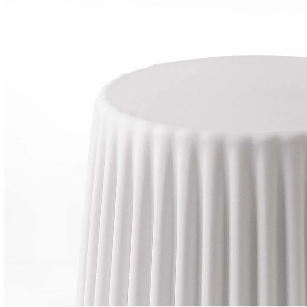 Set of 2 Cupcake Stool Plastic Stacking Bar Stools Dining Chairs Kitchen White - Image 4
