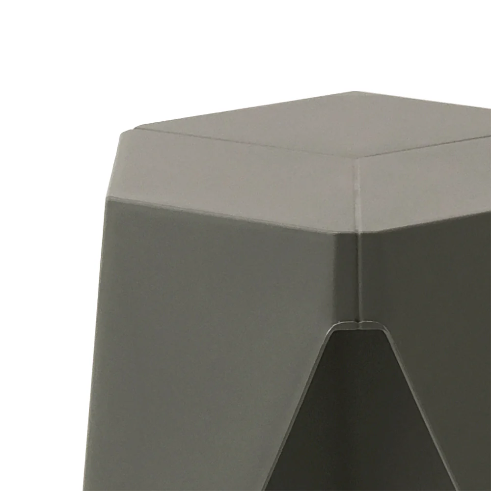 Set of 2 Puzzle Stool Plastic Stacking Bar Stools Dining Chairs Kitchen Grey - Image 4