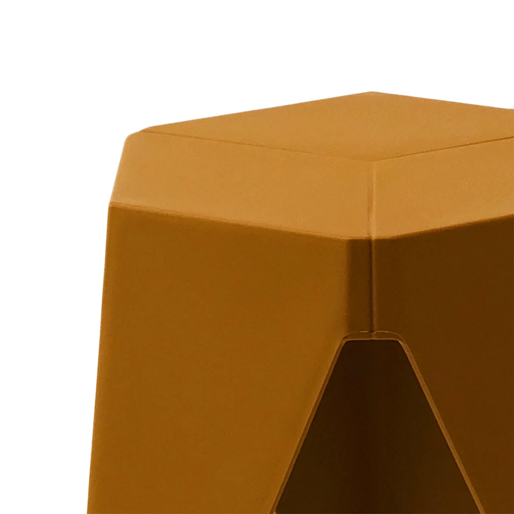 Set of 2 Puzzle Stool Plastic Stacking Bar Stools Dining Chairs Kitchen Yellow - Image 4