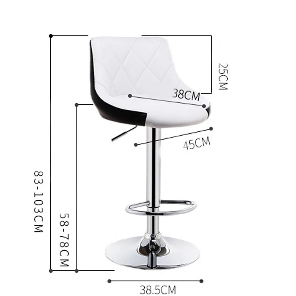 Bar Stools Kitchen Bar Stool Leather Barstools Swivel Gas Lift Counter Chairs x2 BS8403 Black - Image 9