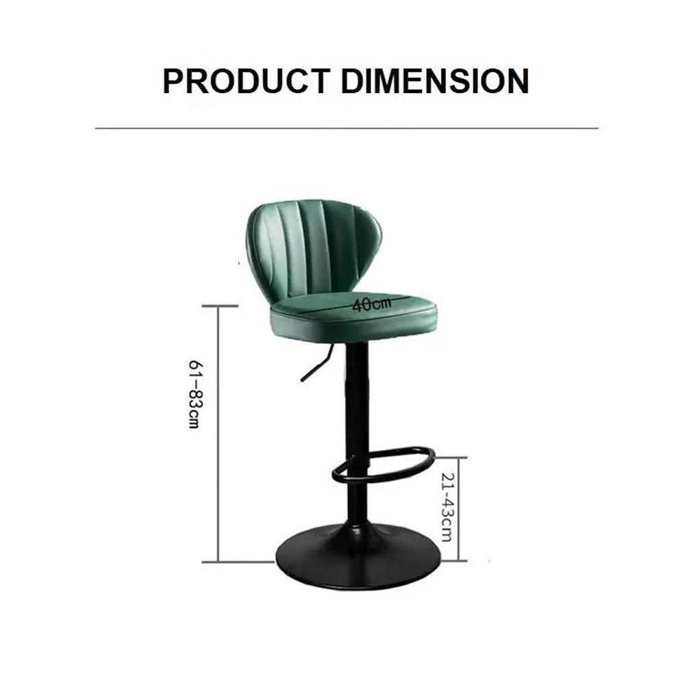 Bar Stools Kitchen Bar Stool Leather Barstools Swivel Gas Lift Counter Chairs x2 BS8405 Lightgreen - Image 4
