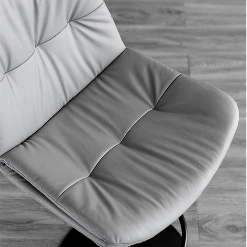 Set of 2 Bar Stools Swivel Gas Lift Counter Chairs x2 Black - Image 5