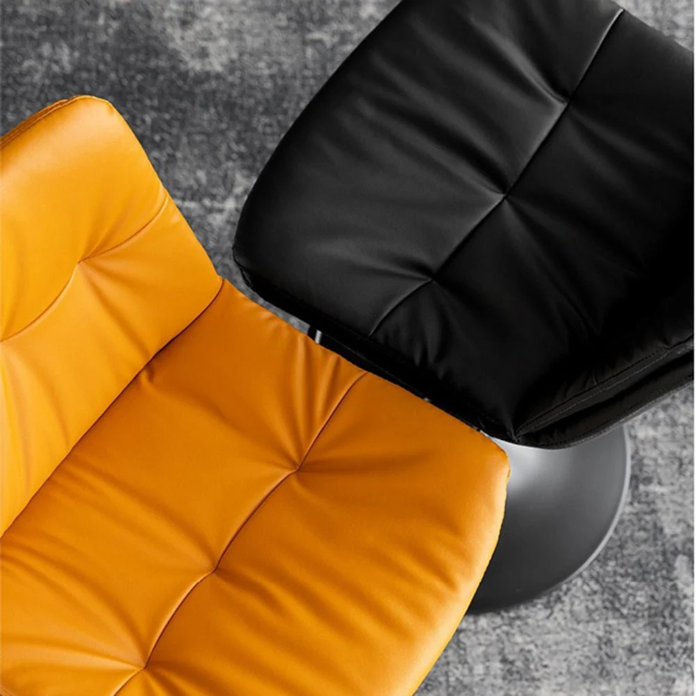 Set of 2 Bar Stools Swivel Gas Lift Counter Chairs x2 Black - Image 7