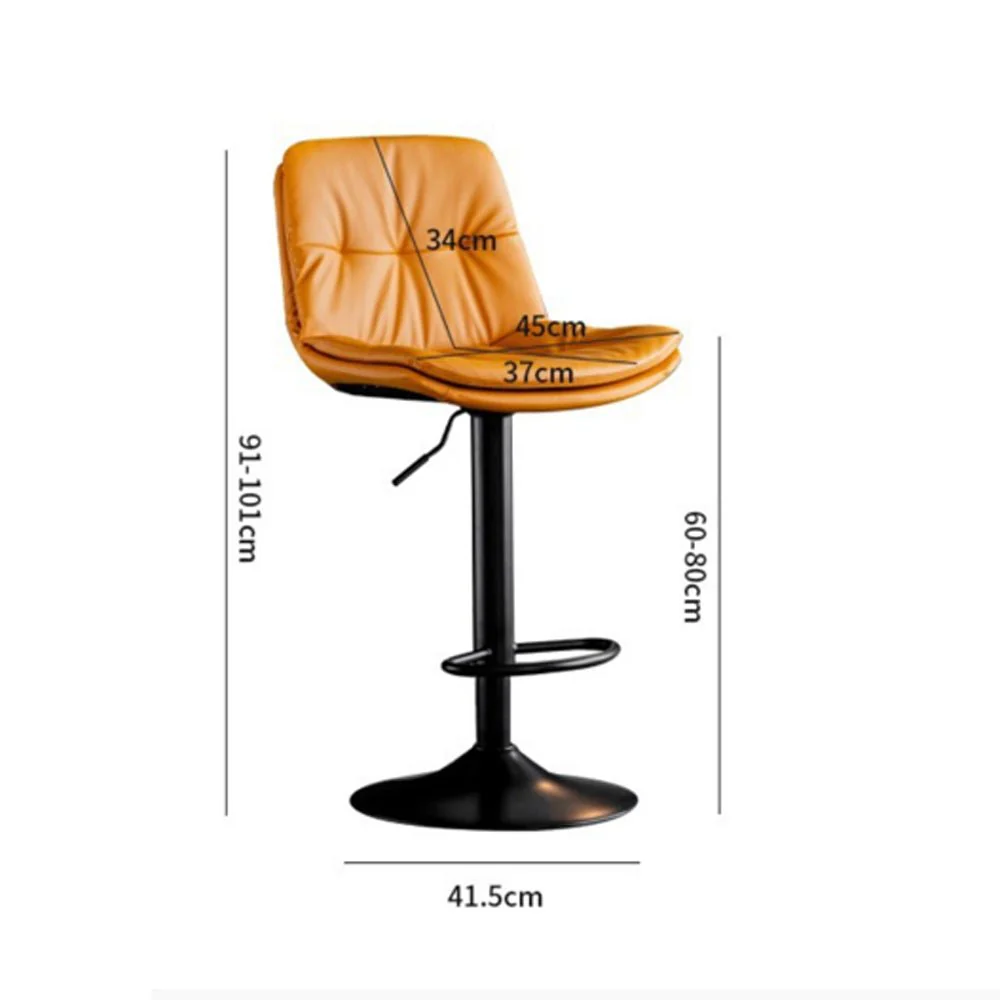 Set of 2 Bar Stools Swivel Gas Lift Counter Chairs x2 Black - Image 8
