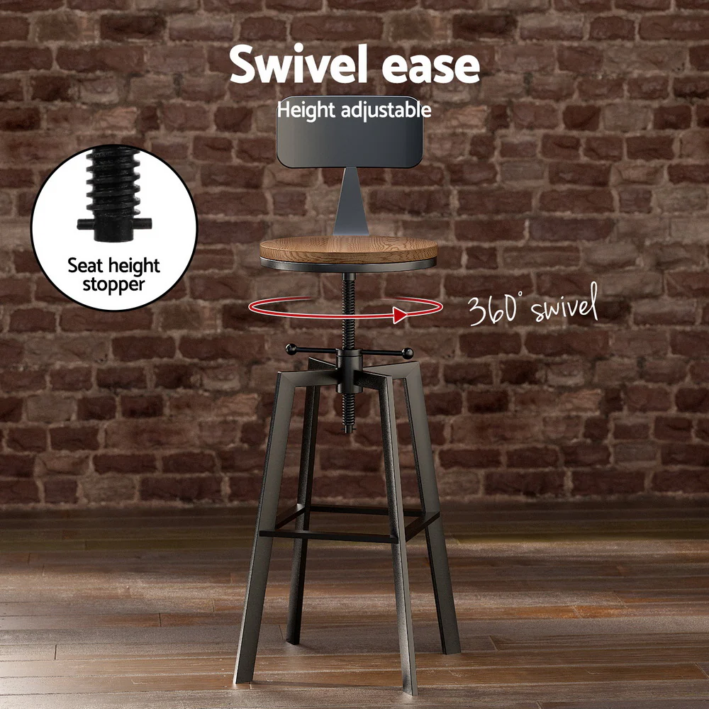 Bar Table and Stools Set Dining Desk Industrial Kitchen Chairs Cafe Pub - Image 5