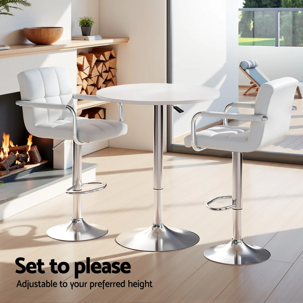 Bar Table and Stools Set Dining Desk Kitchen Chairs Cafe Pub - Image 5