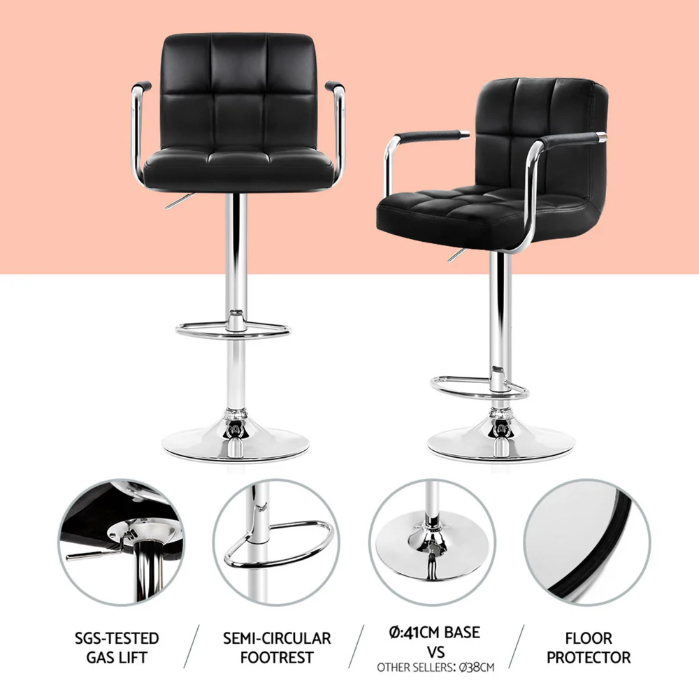 Bar Table and Stools Set Dining Desk Kitchen Chairs Cafe Pub - Image 6