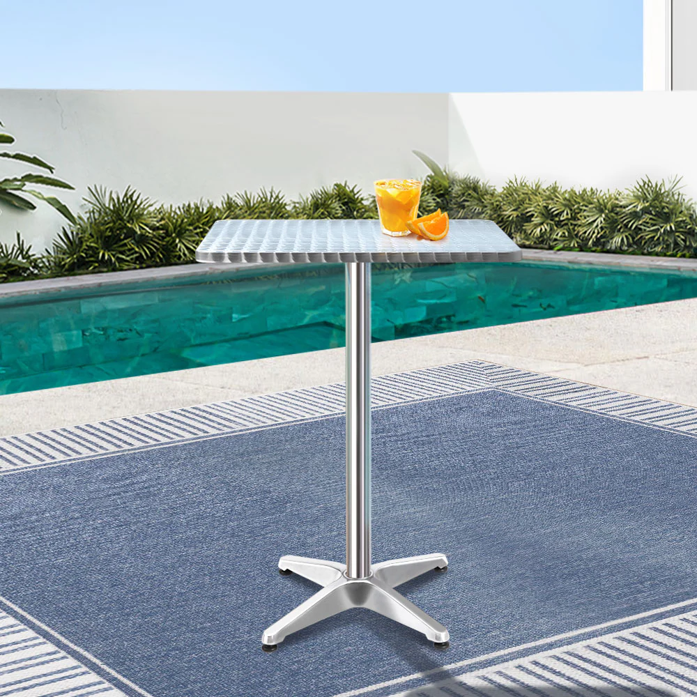 Bar Table Outdoor Furniture Adjustable Aluminium Pub Cafe Indoor Square - Image 7