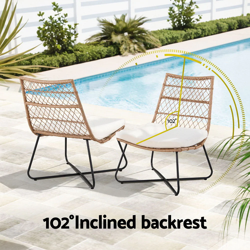 Belmont 3 Piece Outdoor Bistro Set - Brown - Image 6